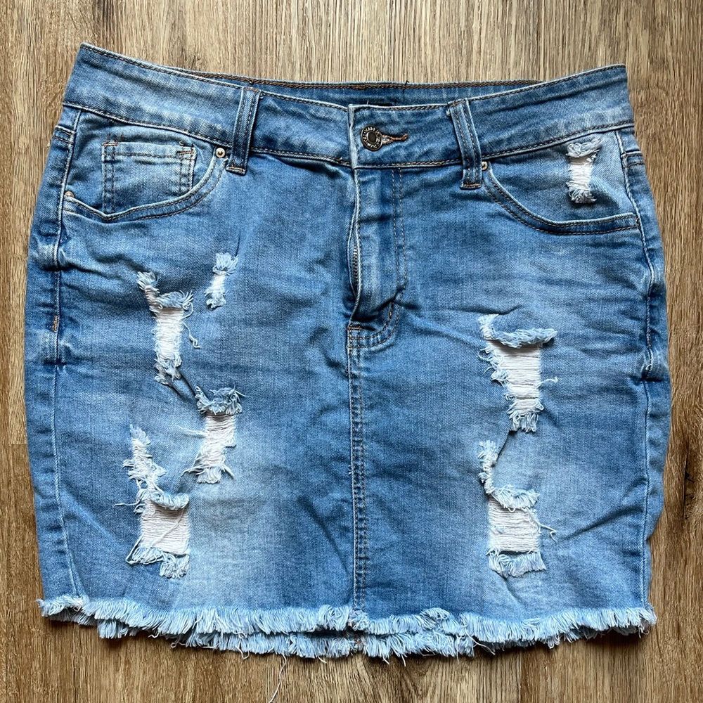 Wax Jean Denim Skirt